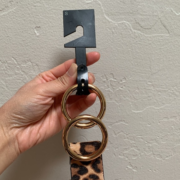 NWT Express leopard genuine calf-hair belt - Picture 3 of 9